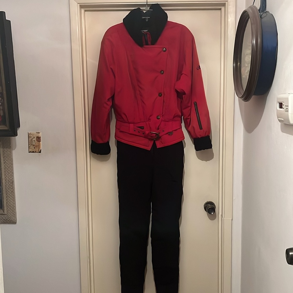 Vintage Women's One Piece Ski Suit Belted Nils Skiwear
